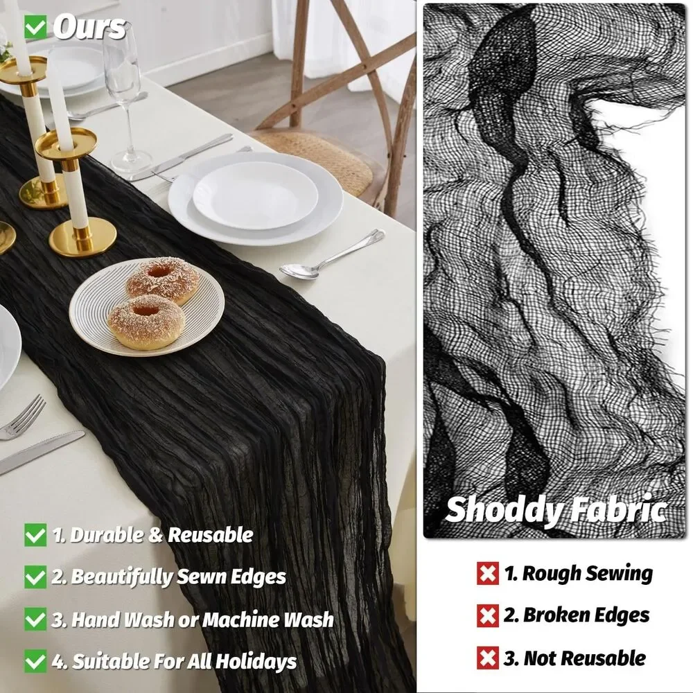 6 Pack Halloween Cheesecloth Table Runner 35 x 120 Inches Halloween Runners f...